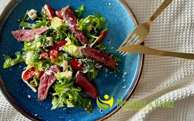 Tagliatelles estivales au bœuf et dressing à l’ail